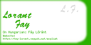 lorant fay business card